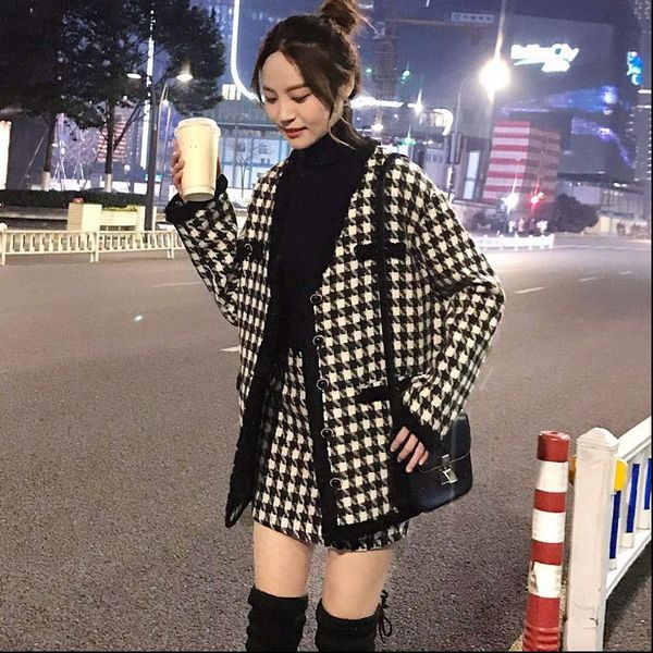 autumn two piece sets outfits women houndstooth vintage autumn cardigan mini skirt suits elegant lady fashion 2 piece sets, Gray
autumn two piece sets outfits women houndstooth vintage autumn cardigan mini skirt suits elegant lady fashion 2 piece sets, Gray