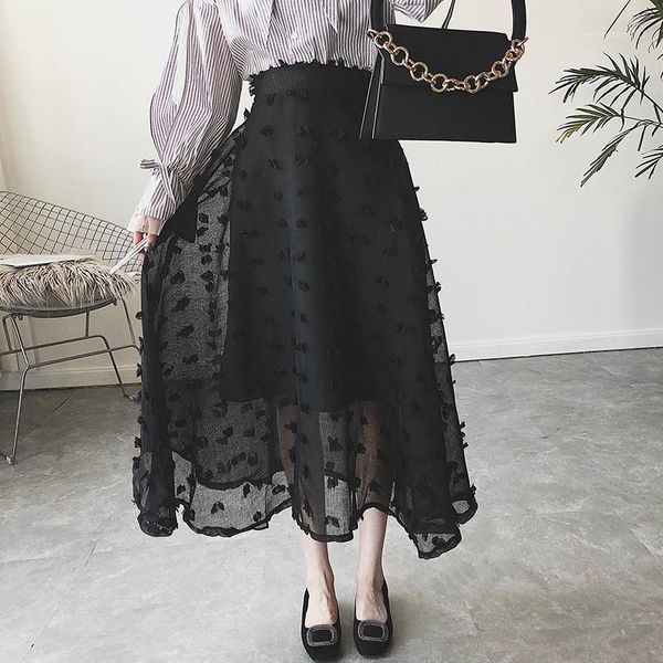 skirts 2021 season black gauze skirt suit-dress long fund half-body summer a-line high waist umbrella j19041
skirts 2021 season black gauze skirt suit-dress long fund half-body summer a-line high waist umbrella j19041