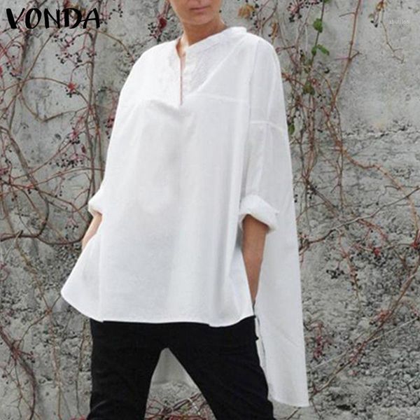 women's blouses & shirts vonda autumn and 2021 women v neck long sleeve cotton plus size bohemian party blusas femme tunics 5xl1, White
women's blouses & shirts vonda autumn and 2021 women v neck long sleeve cotton plus size bohemian party blusas femme tunics 5xl1, White