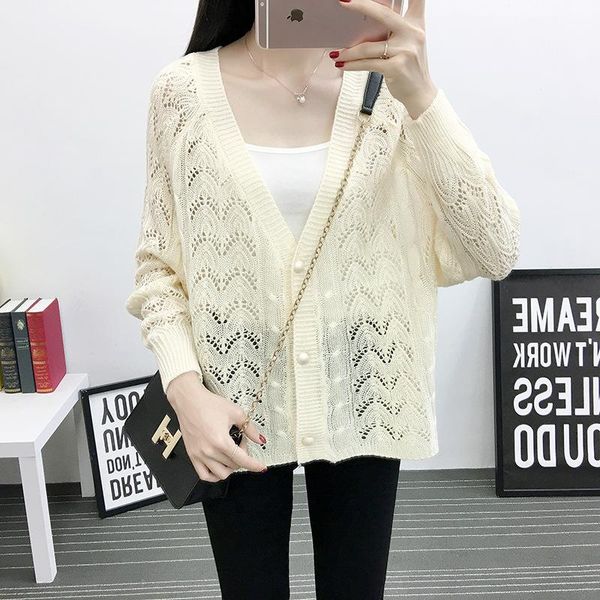 summer loose air-conditioned thin sweater 2020 fashion new arrive women's cardigan pearl outside sunscreen female 7552, White
summer loose air-conditioned thin sweater 2020 fashion new arrive women's cardigan pearl outside sunscreen female 7552, White