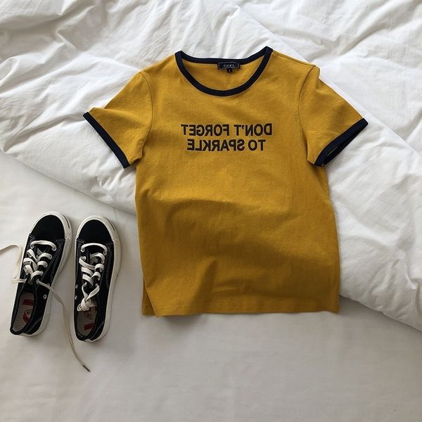 bjs1j vintage letter crew summer neck short sleeve t-shirt coat new slim t-shirt cotton mustard yellow student 962zn, White
bjs1j vintage letter crew summer neck short sleeve t-shirt coat new slim t-shirt cotton mustard yellow student 962zn, White