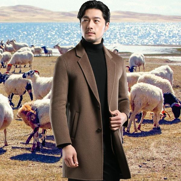 men's wool & blends cashmere coats men that turn over season long trench coat suits brought cloth contracted large size clothing, Black
men's wool & blends cashmere coats men that turn over season long trench coat suits brought cloth contracted large size clothing, Black