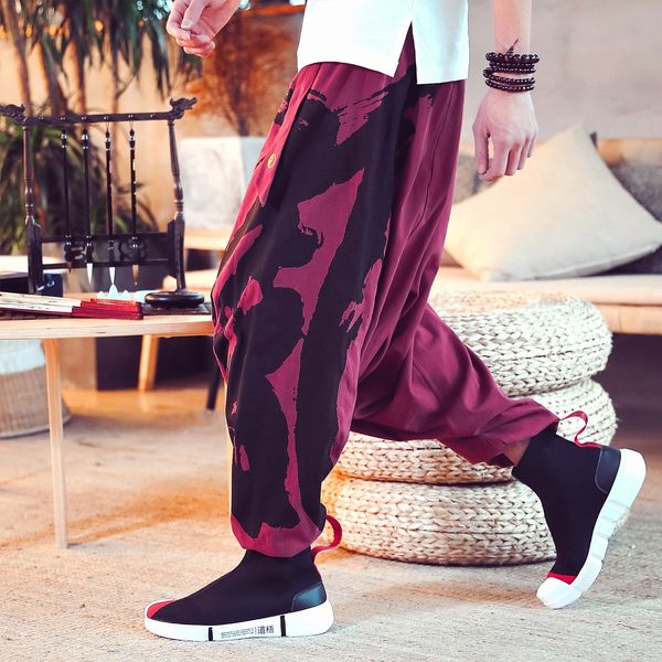 fbiez fall 3i1mu new chinese style cotton 2019 men tight tight pants cotton linen leggings's loose capris printed corset pants for men, Blue
fbiez fall 3i1mu new chinese style cotton 2019 men tight tight pants cotton linen leggings's loose capris printed corset pants for men, Blue