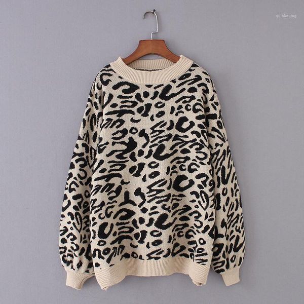 women leopard knitted sweater winter animal print winter thick sweaters long sleeve female pullovers casual knitwear 1, White;black 
women leopard knitted sweater winter animal print winter thick sweaters long sleeve female pullovers casual knitwear 1, White;black