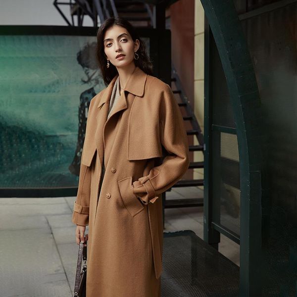 women's wool & blends khaki loose fit double-sided sashes woolen coat parkas long sleeve women fashion tide autumn winter 2011 1dd1913, Black
women's wool & blends khaki loose fit double-sided sashes woolen coat parkas long sleeve women fashion tide autumn winter 2011 1dd1913, Black