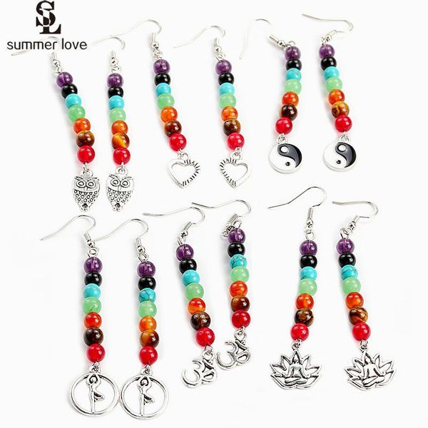 dangle & chandelier 2021 natural stone 7 chakra beads earrings women silver color long yoga om charm drop earring jewelry wholesale
dangle & chandelier 2021 natural stone 7 chakra beads earrings women silver color long yoga om charm drop earring jewelry wholesale