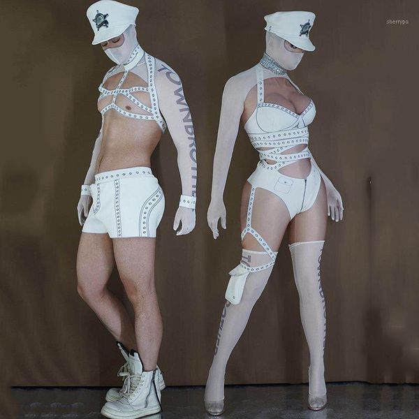 men/women gogo dance costumes white print bandage set printing stretch jumpsuit nightclub dj stgae wear festival outfits dqs50221, Black;red
men/women gogo dance costumes white print bandage set printing stretch jumpsuit nightclub dj stgae wear festival outfits dqs50221, Black;red