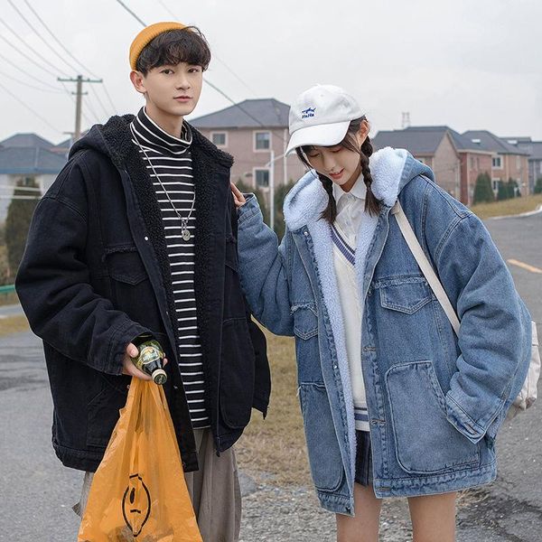 winter plus velvet thick denim jacket men's parka warm fashion casual hooded denim coat men cotton lamb wool short coat mens, Black
winter plus velvet thick denim jacket men's parka warm fashion casual hooded denim coat men cotton lamb wool short coat mens, Black