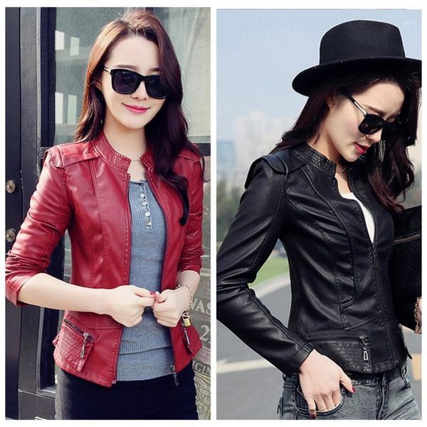 women pu leather short slim jacket round neck zipper coat female outerwear new fashion jacke m-2xl1, Black
women pu leather short slim jacket round neck zipper coat female outerwear new fashion jacke m-2xl1, Black