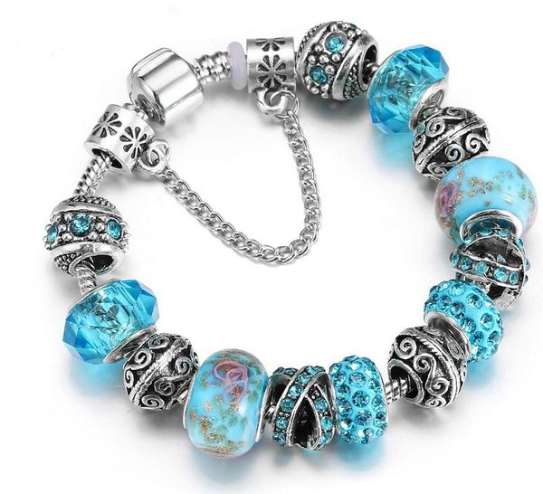 17-21cm new charm bracelet 925 silver fit pandora european bracelets lack blue crystal rose flower dangle heart pendant charm bead accessori, Black
17-21cm new charm bracelet 925 silver fit pandora european bracelets lack blue crystal rose flower dangle heart pendant charm bead accessori, Black
