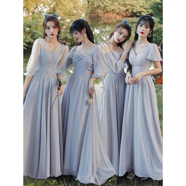 women's tracksuits bridesmaid dress 2021 style simple atmosphere grey fairy temperament girlfriends group show thin cover meat long, Gray
women's tracksuits bridesmaid dress 2021 style simple atmosphere grey fairy temperament girlfriends group show thin cover meat long, Gray