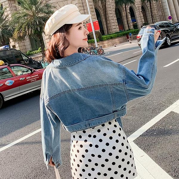women's loose casual short jackets chic new long-sleeved retro high waist short denim jackets tide autumn spring, Black;brown
women's loose casual short jackets chic new long-sleeved retro high waist short denim jackets tide autumn spring, Black;brown