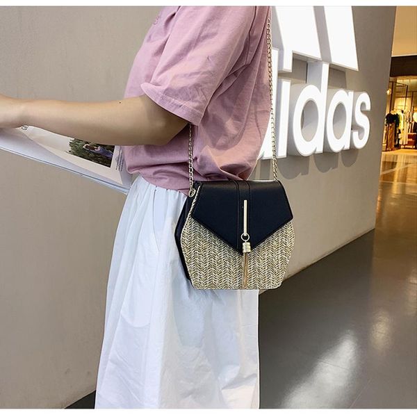 hexagon women's shoulder bag summer straw beach bags vintage flap tassel crossbody bag weave female fashion chain handbag
hexagon women's shoulder bag summer straw beach bags vintage flap tassel crossbody bag weave female fashion chain handbag