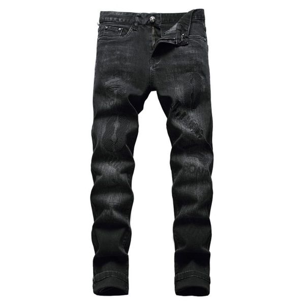 men's jeans number embroidery black stretch denim trendy slim straight pants trousers, Blue
men's jeans number embroidery black stretch denim trendy slim straight pants trousers, Blue