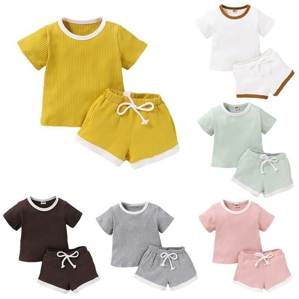 new baby summer clothing infant baby girl boy clothes short sleeve t-shirt+shorts pants ribbed solid outfits 0-3t y200803, White
new baby summer clothing infant baby girl boy clothes short sleeve t-shirt+shorts pants ribbed solid outfits 0-3t y200803, White