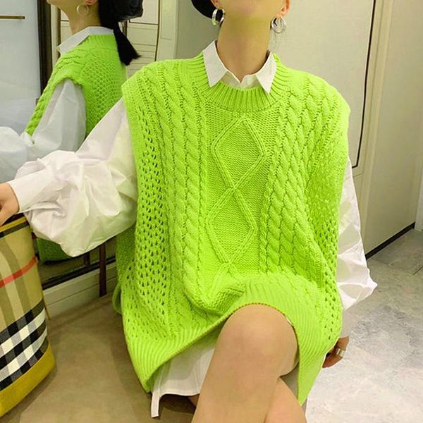 women's vests casual knitted sweaters vest women streetwear loose sleeveless pullovers fashion autumn spring woman sl195, Black;white
women's vests casual knitted sweaters vest women streetwear loose sleeveless pullovers fashion autumn spring woman sl195, Black;white