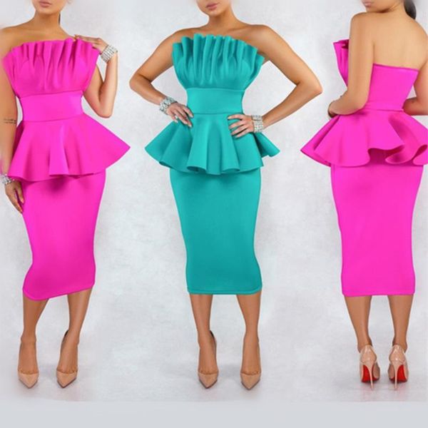 party dresses fashion fuchsia cocktail strapless sleeveless ruffle women arabic teal green formal gown, White;black
party dresses fashion fuchsia cocktail strapless sleeveless ruffle women arabic teal green formal gown, White;black