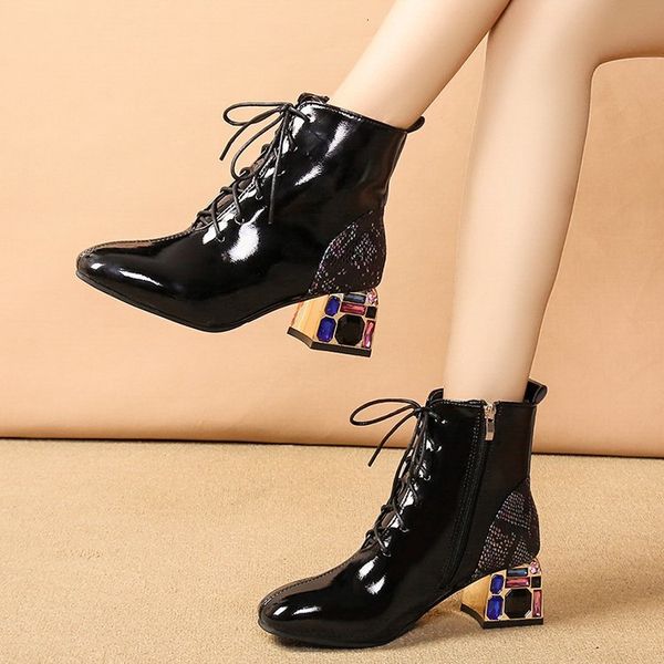 2021 new fashion tornozelo bota lace up side zipper-resistant non-slip wear women winter comfortable boots 0hs7, Black
2021 new fashion tornozelo bota lace up side zipper-resistant non-slip wear women winter comfortable boots 0hs7, Black