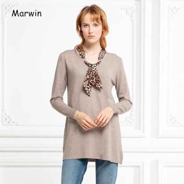 women's sweaters marwin 2021 winter leopard long high street style v-neck bow lace up women pullovers worm soft european female sweater, White;black 
women's sweaters marwin 2021 winter leopard long high street style v-neck bow lace up women pullovers worm soft european female sweater, White;black