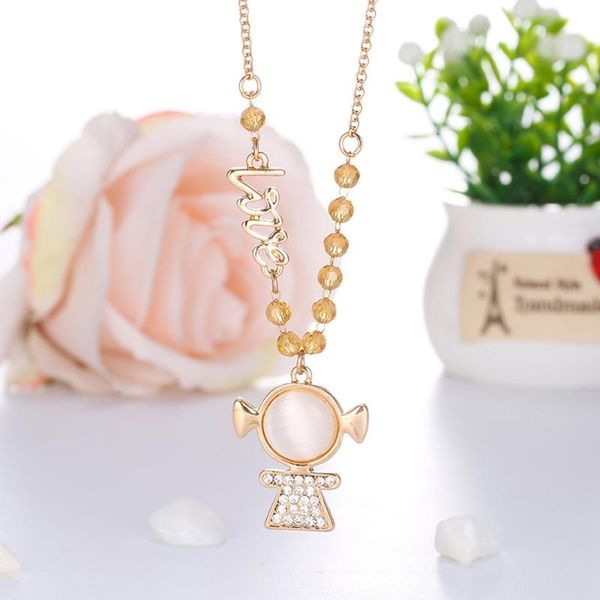 cute crystal girl pendant necklace yellow black beads white cat's eye stone necklaces for woman children kids jewelry statement, Silver
cute crystal girl pendant necklace yellow black beads white cat's eye stone necklaces for woman children kids jewelry statement, Silver