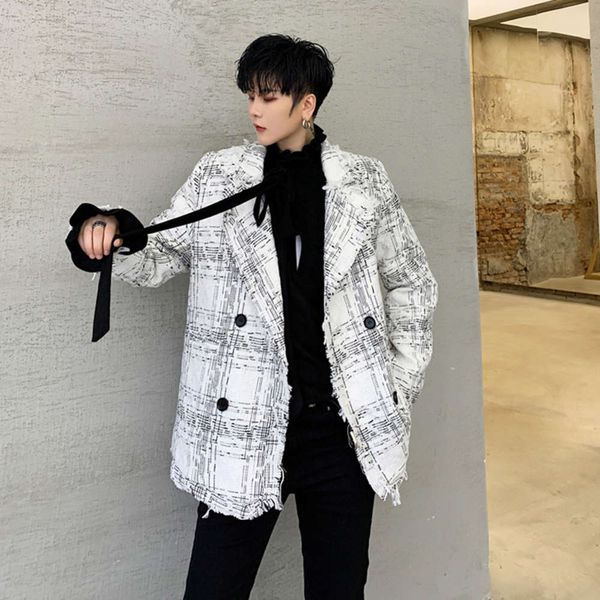 spring and autumn style small fragrance personality flannel double breasted men's youth plaid suit coat winter men long fashion, Black
spring and autumn style small fragrance personality flannel double breasted men's youth plaid suit coat winter men long fashion, Black