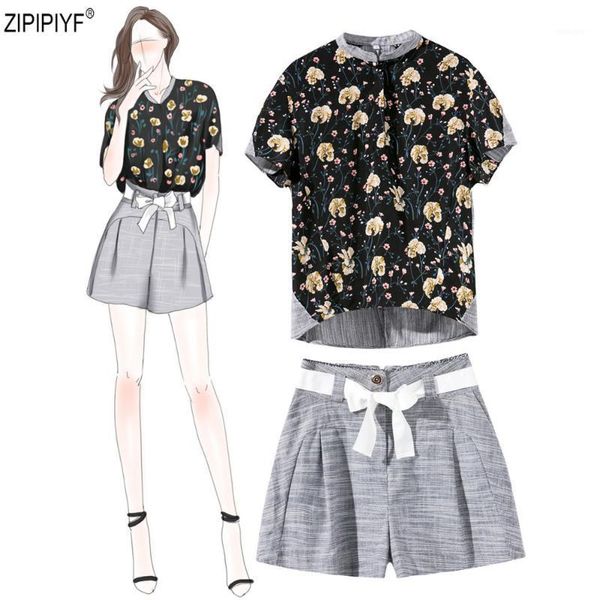 2018 new summer women o neck short sleeve print blouse & wide leg shorts fashion two piece pants set runway trousers suit c14501, White
2018 new summer women o neck short sleeve print blouse & wide leg shorts fashion two piece pants set runway trousers suit c14501, White