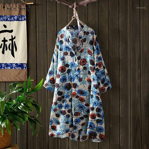 women's blouses & shirts women vintage floral printed long shirt zanzea autumn casual blouse loose 3/4 sleeve buttons blusas femme robe, White
women's blouses & shirts women vintage floral printed long shirt zanzea autumn casual blouse loose 3/4 sleeve buttons blusas femme robe, White