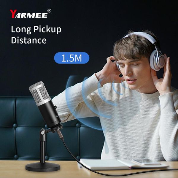 yarmee professional condenser usb computer microphone with stand for pc recording webcast online game video call singing
yarmee professional condenser usb computer microphone with stand for pc recording webcast online game video call singing