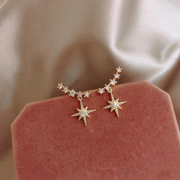 020 fashion jewelry copper inlaid zircon earrings cute star pendant earrings for women, Golden;silver
020 fashion jewelry copper inlaid zircon earrings cute star pendant earrings for women, Golden;silver