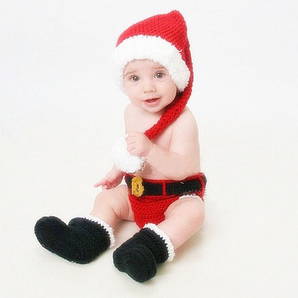 newborn pgraphy props baby christmas clothing knitted crochet santa hats+pants+shoes set baby p props infant accessories lj201105
newborn pgraphy props baby christmas clothing knitted crochet santa hats+pants+shoes set baby p props infant accessories lj201105