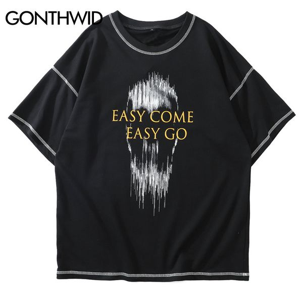 creative easy come easy go print short sleeve tees shirts streetwear mens 2020 hip hop casual punk rock tshirts, White;black
creative easy come easy go print short sleeve tees shirts streetwear mens 2020 hip hop casual punk rock tshirts, White;black