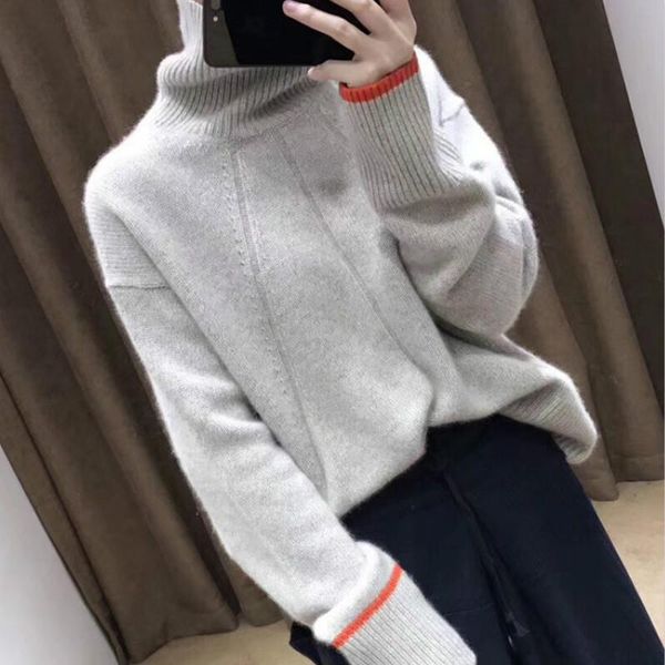 new style for autumn and winter sweater women pullover turtleneck loose base cashmere knitted sweater, White;black
new style for autumn and winter sweater women pullover turtleneck loose base cashmere knitted sweater, White;black