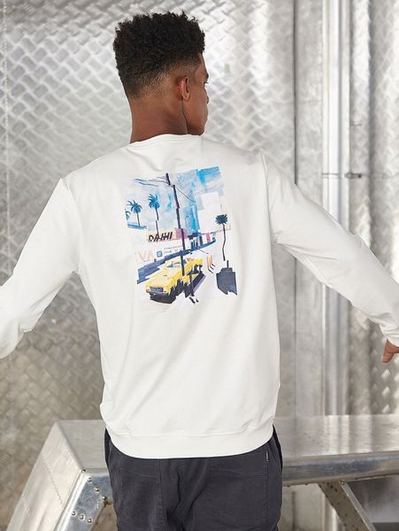 men letter & graphic print sweatshirt m8r8#, Black
men letter & graphic print sweatshirt m8r8#, Black