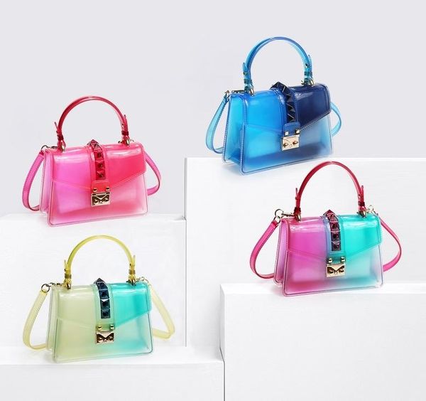 tekiessica satchel handbag gradients color clear jelly transparent pvc rivets candy color tote bag purse crossbody messenger bag
tekiessica satchel handbag gradients color clear jelly transparent pvc rivets candy color tote bag purse crossbody messenger bag