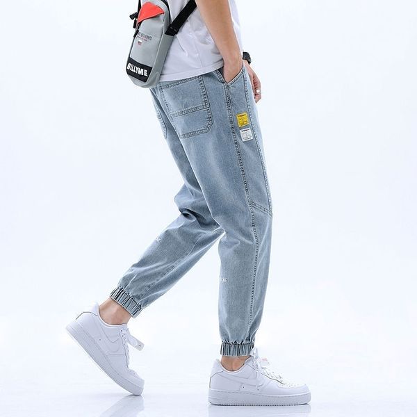 style trendy men's jeans men's loose trendy brand harem cropped trousers all-match korean casual pants 201116, Blue
style trendy men's jeans men's loose trendy brand harem cropped trousers all-match korean casual pants 201116, Blue