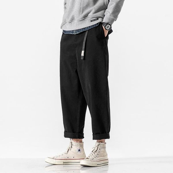 new men belt japan streetwear fashion loose casual ankle-length pant male high street hip hop harem trousers1, Black 
new men belt japan streetwear fashion loose casual ankle-length pant male high street hip hop harem trousers1, Black
