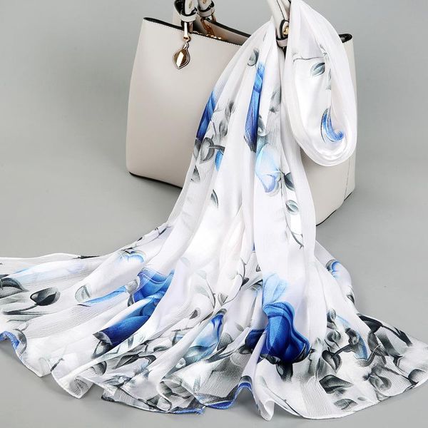 fzslcyiyi 11 colors satin scarves women summer silk scarf rayon thin shawls and wraps foulard flower hijab stoles sjaal szalik, Blue;gray
fzslcyiyi 11 colors satin scarves women summer silk scarf rayon thin shawls and wraps foulard flower hijab stoles sjaal szalik, Blue;gray