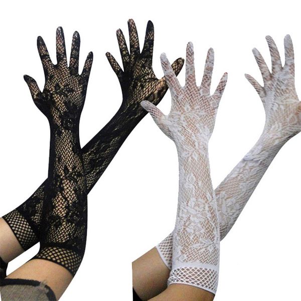 black white fashion women lace stretchy elbow length evening party summer sunscreen fishnet long gloves, Blue;gray
black white fashion women lace stretchy elbow length evening party summer sunscreen fishnet long gloves, Blue;gray