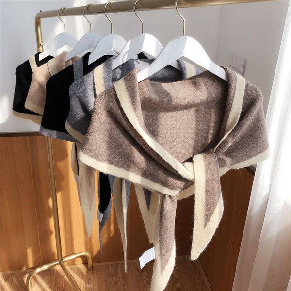 women autumn winter korean knitted thickened shawl dual purpose student versatile lovely solid color triangle scarf neck, Blue;gray
women autumn winter korean knitted thickened shawl dual purpose student versatile lovely solid color triangle scarf neck, Blue;gray
