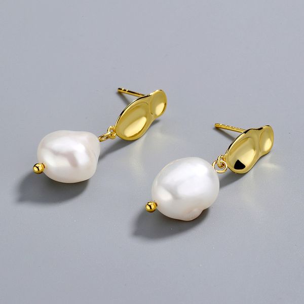 korean net red temperament s925 pure tremella nail drop personality baroque irregular shaped pearl freshwater pearl earrings, Golden
korean net red temperament s925 pure tremella nail drop personality baroque irregular shaped pearl freshwater pearl earrings, Golden