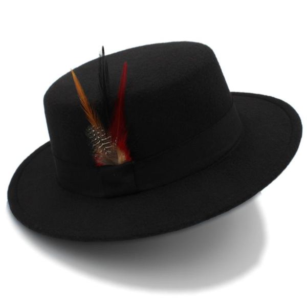 мода зима осень женщины flat хомбург fedora hat for elegant gentleman шерсть свиной пирог chapeu канотье hat с моды перо, Blue;gray
мода зима осень женщины flat хомбург fedora hat for elegant gentleman шерсть свиной пирог chapeu канотье hat с моды перо, Blue;gray