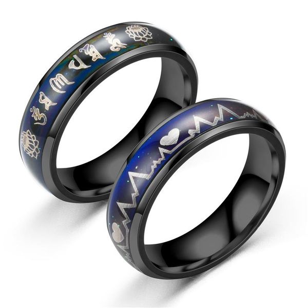 fashion six words zhenyan discoloration ring titanium steel mood change color temperature feel heartbeat ecg mood ring wholesale, Golden;silver
fashion six words zhenyan discoloration ring titanium steel mood change color temperature feel heartbeat ecg mood ring wholesale, Golden;silver