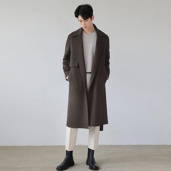 men's wool & blends winter thick woolen coat slim fashion casual long men wild loose korean style mens overcoat m-3xl, Black
men's wool & blends winter thick woolen coat slim fashion casual long men wild loose korean style mens overcoat m-3xl, Black