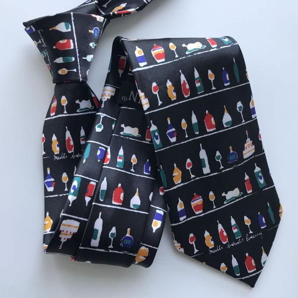 8cm fashion men tie happy wedding party necktie black with colorful wine cups personality cravat, Black;gray
8cm fashion men tie happy wedding party necktie black with colorful wine cups personality cravat, Black;gray