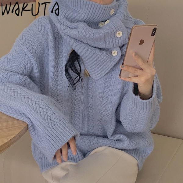 wakuta scarf collar sweater women knitted pullover feminina korean style elegant solid ropa mujer chic fall winter lazy chic, White;black
wakuta scarf collar sweater women knitted pullover feminina korean style elegant solid ropa mujer chic fall winter lazy chic, White;black