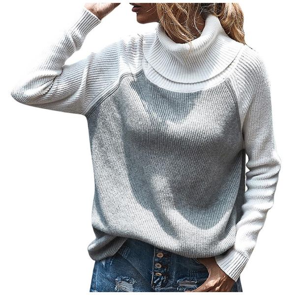 women's sweaters women casual long sleeve knitted sweater color block loose pullover turtleneck jumper autumn winter, White;black
women's sweaters women casual long sleeve knitted sweater color block loose pullover turtleneck jumper autumn winter, White;black