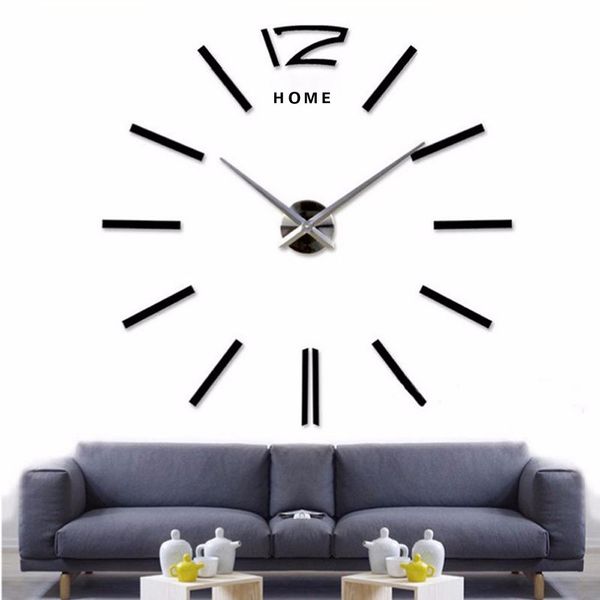 3d diy большие часы современные декоративные негабаритные цифровые часы гостиная акриловая зеркало наклейка стены большие настенные часы дом