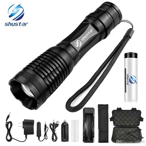 Glare Led Flashlight Bicycle Light 5 Lighting Modes Zoomable Torch Use 18650 Battery Used For Hunting Camping Night Rides, Etc.