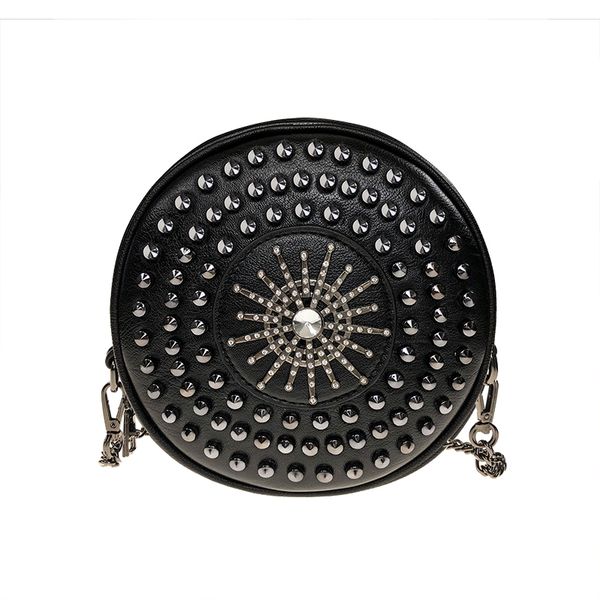 vintage women circular handbag for female rivet crossbody shoulder bag diamond purse
vintage women circular handbag for female rivet crossbody shoulder bag diamond purse