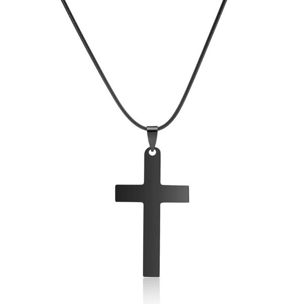 classic black cross necklace stainless steel with rope men women jewelry simple punk hiphop jewelry accessories, Silver
classic black cross necklace stainless steel with rope men women jewelry simple punk hiphop jewelry accessories, Silver